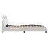 Estructura cama con luces LED cuero sintético blanco 140x190