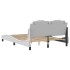 Estructura cama con luces LED cuero sintético blanco 140x190