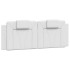 Estructura cama con luces LED cuero sintético blanco 140x200
