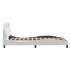 Estructura cama con luces LED cuero sintético blanco 140x200