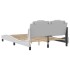 Estructura cama con luces LED cuero sintético blanco 140x200
