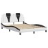 Estructura cama con LED cuero sintético blanco negro 140x200