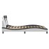 Estructura cama con LED cuero sintético blanco negro 140x200