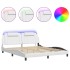 Estructura de cama con LED sin colchón blanco 180x200