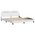 Estructura de cama con LED sin colchón blanco 180x200