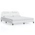 Estructura de cama con LED sin colchón blanco 180x200