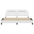 Estructura de cama con LED sin colchón blanco 180x200