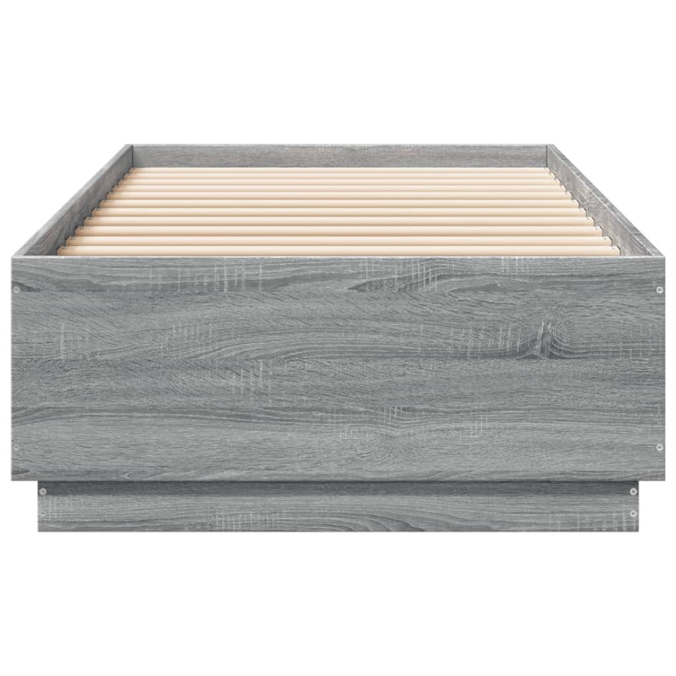 Estructura de cama madera de ingeniería gris Sonoma 90x200