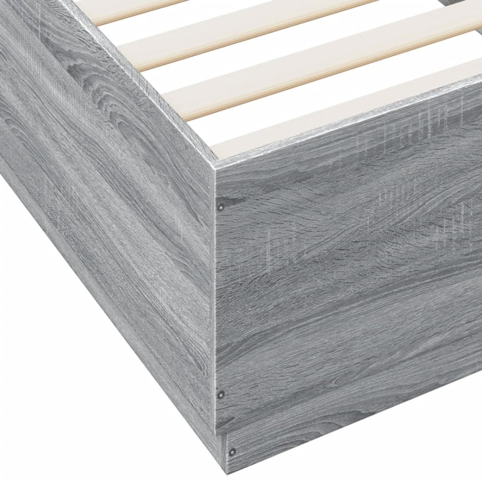 Estructura de cama madera de ingeniería gris Sonoma 90x200
