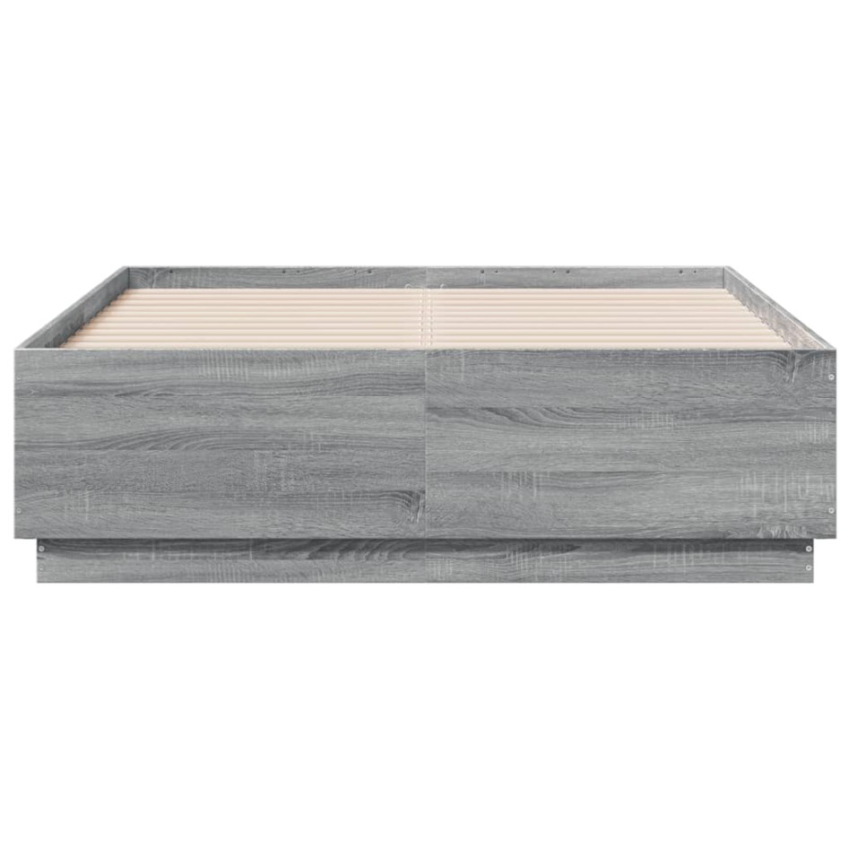 Estructura de cama madera de ingeniería gris Sonoma 120x190
