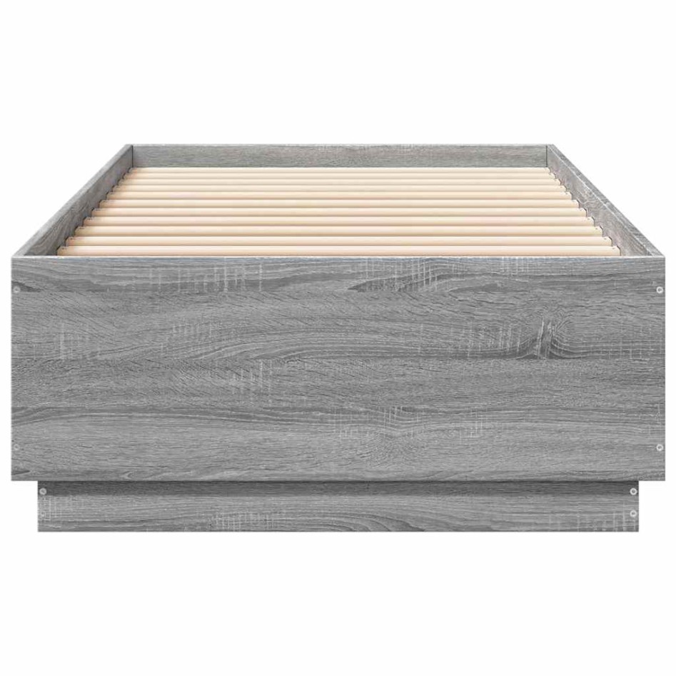 Estructura de cama madera de ingeniería gris Sonoma 100x200
