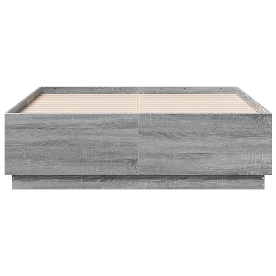 Estructura de cama madera de ingeniería gris Sonoma 140x190