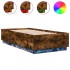 Estructura cama con luces LED madera roble ahumado 90x190