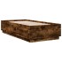 Estructura cama con luces LED madera roble ahumado 90x190