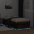 Estructura cama con luces LED madera roble ahumado 90x190