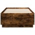 Estructura cama con luces LED madera roble ahumado 90x190