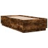 Estructura cama con luces LED madera roble ahumado 90x190