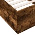 Estructura cama con luces LED madera roble ahumado 90x190