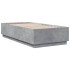 Estructura cama con luces LED madera gris hormigón 75x190