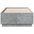 Estructura cama con luces LED madera gris hormigón 75x190