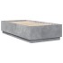 Estructura cama con luces LED madera gris hormigón 75x190