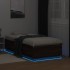 Estructura cama con luces LED madera roble marrón 90x190