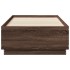 Estructura cama con luces LED madera roble marrón 90x190