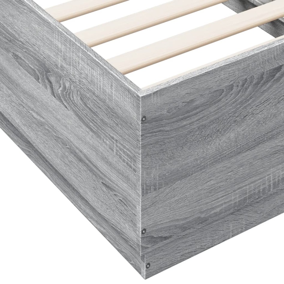 Estructura de cama madera de ingeniería gris Sonoma 75x190