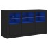 Aparador con luces LED negro 123x37x67