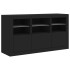 Aparador con luces LED negro 123x37x67