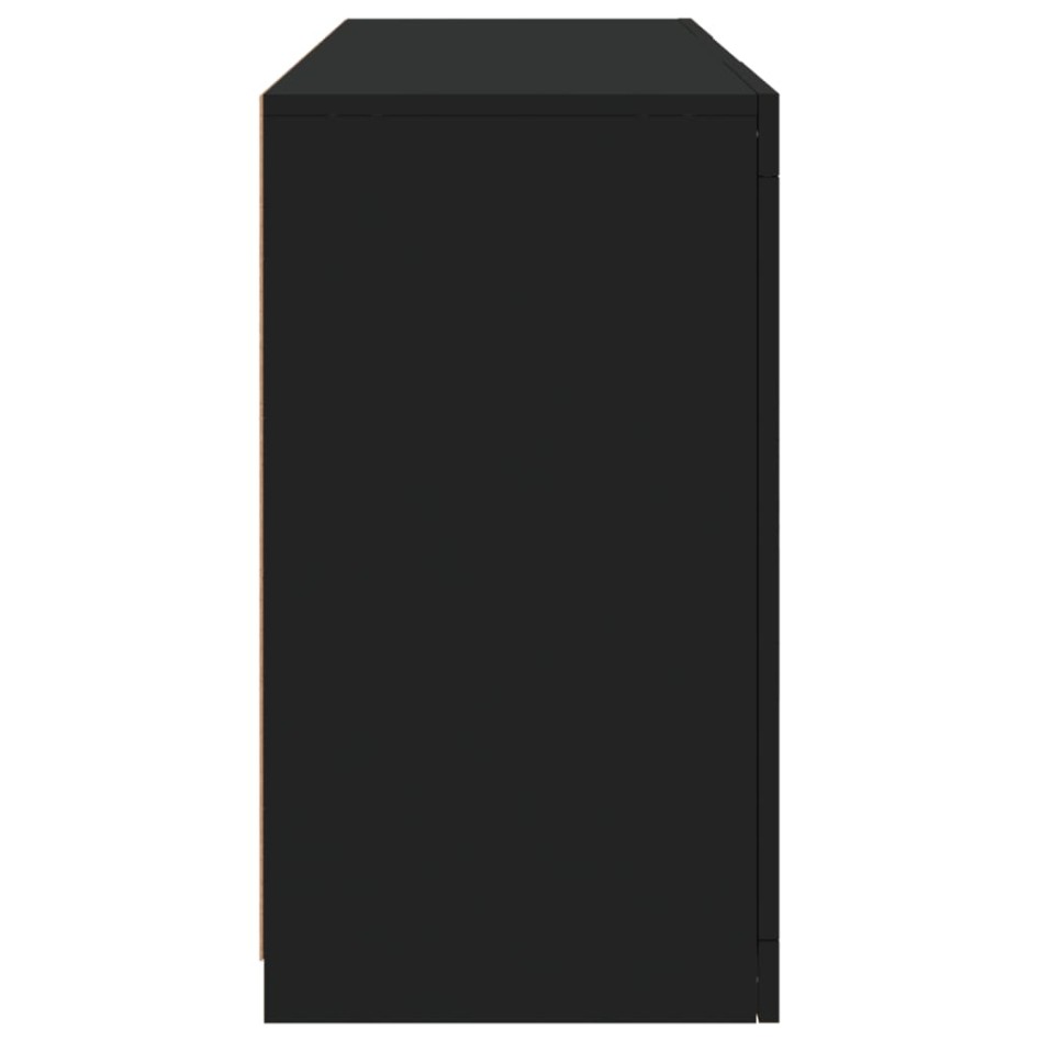 Aparador con luces LED negro 123x37x67