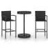Set de muebles de bar de jardín 3 piezas ratán sintético