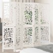 Biombo separador de 5 paneles madera maciza Paulownia blanco