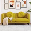 Sofá con cojines 2 plazas terciopelo amarillo