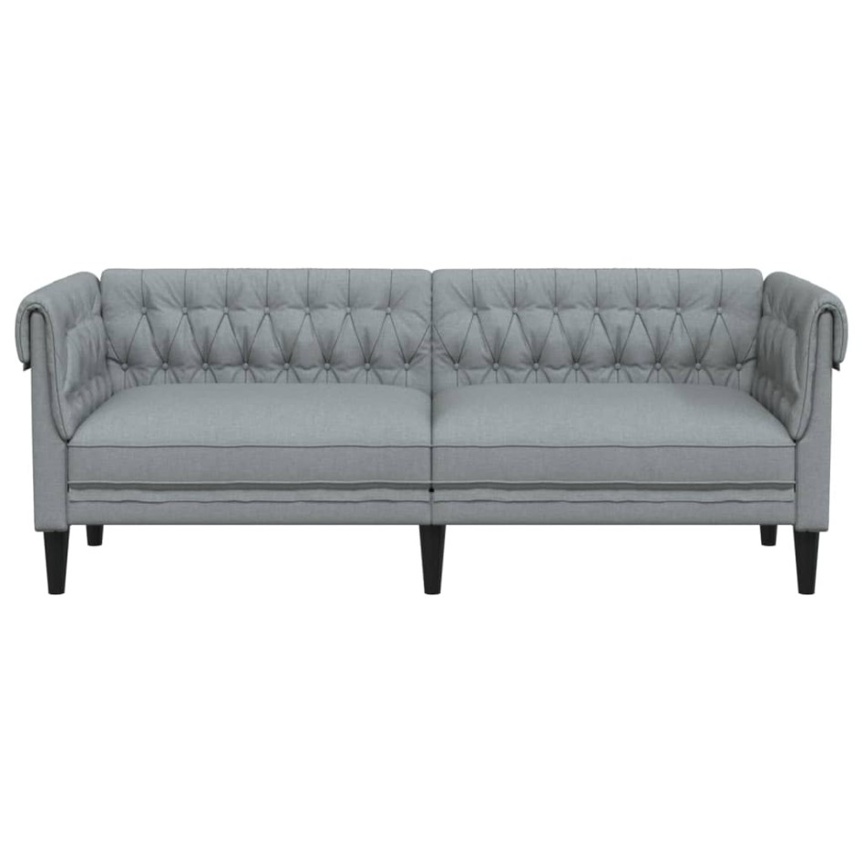 Sofá Chesterfield de 3 plazas tela gris