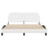 Estructura de cama con luces LED cuero PE blanco 160x200