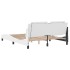 Estructura de cama con luces LED cuero PE blanco 160x200