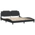 Estructura cama LED sin colchón cuero sintético negro