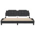 Estructura cama LED sin colchón cuero sintético negro