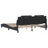 Estructura cama LED sin colchón cuero sintético negro