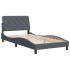 Estructura de cama sin colchón terciopelo gris oscuro