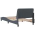 Estructura de cama sin colchón terciopelo gris oscuro