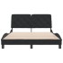 Estructura de cama sin colchón terciopelo negro 140x190