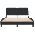Estructura de cama sin colchón terciopelo negro 140x200