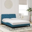 Estructura de cama con cabecero terciopelo azul 140x200 cm