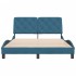Estructura de cama con cabecero terciopelo azul 140x200