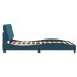 Estructura de cama con cabecero terciopelo azul 140x200