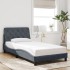 Estructura cama con luces LED terciopelo gris oscuro 100x200