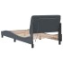 Estructura cama con luces LED terciopelo gris oscuro 100x200
