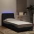 Estructura de cama con luces LED terciopelo negro 90x200